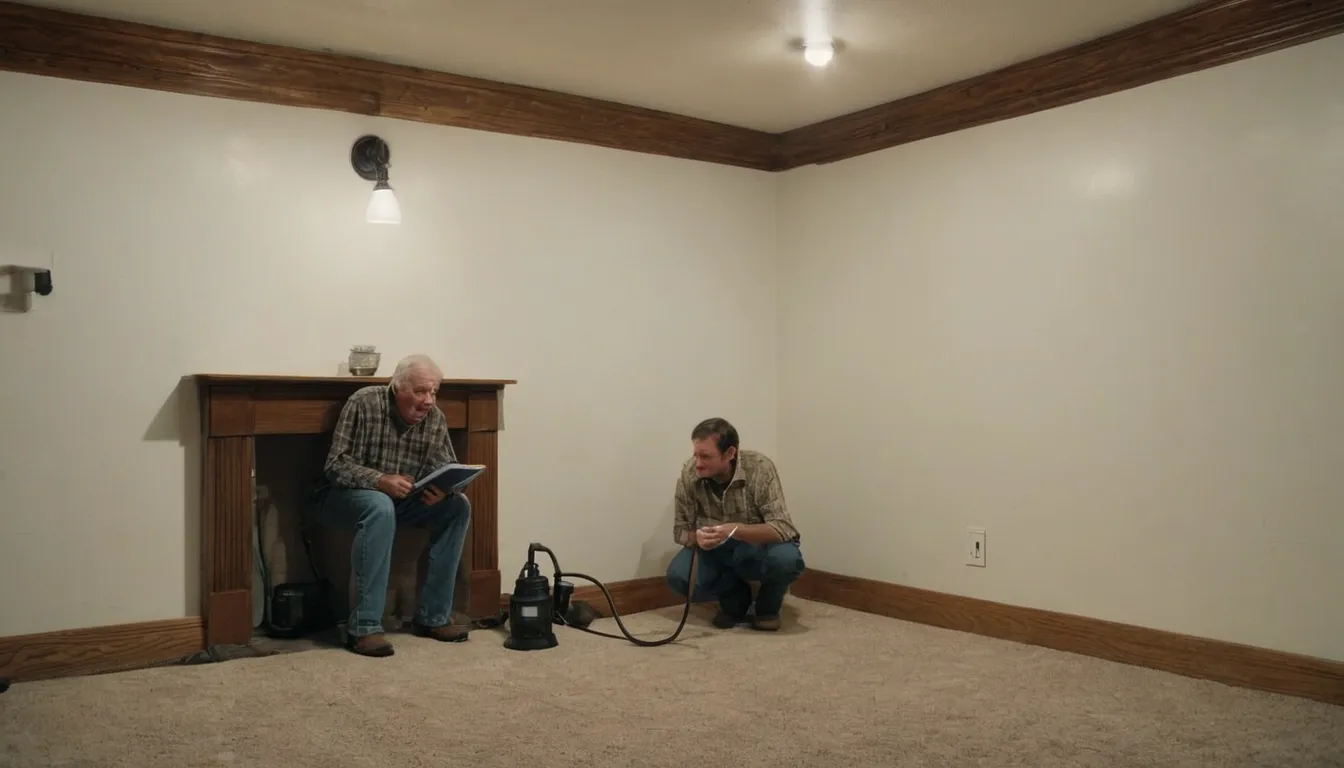 A provider checking a basement near a sump pump in a Joliet home