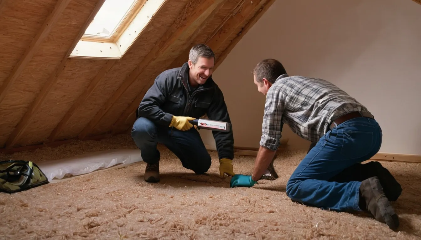 A provider inspecting an attic for animal entry points in a Joliet home